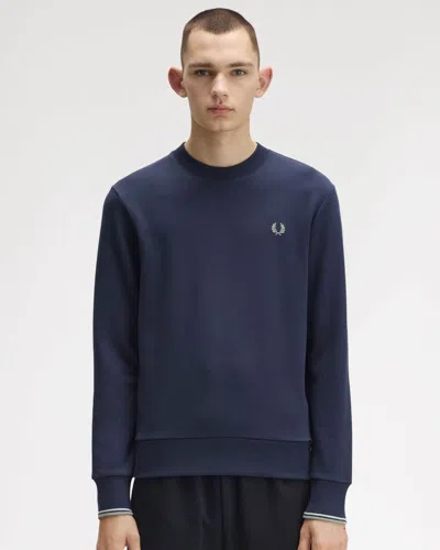 Fred Perry Mens Crew Neck Sweatshirt In Blue