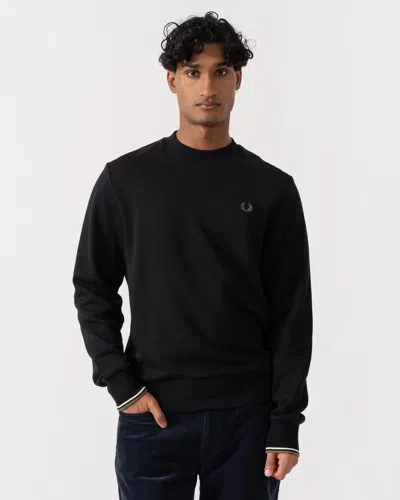 Fred Perry Mens Crew Neck Sweatshirt In Brown