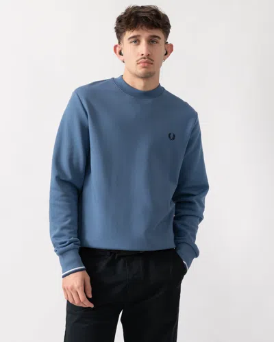Fred Perry Mens Crew Neck Sweatshirt In Blue
