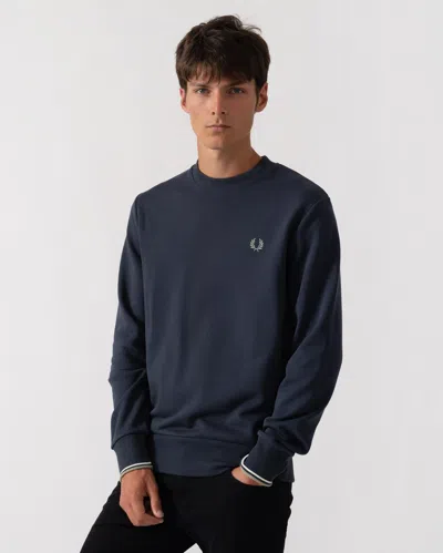 Fred Perry Mens Crew Neck Sweatshirt In Blue