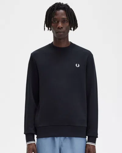 Fred Perry Mens Crew Neck Sweatshirt Nos In Blue