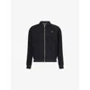 Fred Perry Mens Black Embroidered-logo Long-sleeve Cotton-jersey Jacket In Black