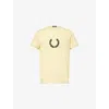 Fred Perry Mens  Flocked Wreath Motif Cotton T-shirt