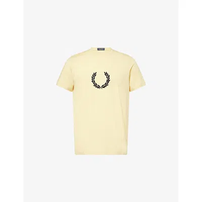 Fred Perry Mens  Flocked Wreath Motif Cotton T-shirt