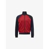Fred Perry Mens Burnt Red Navy Logo-embroidery Contrast Track Woven Jacket In Red