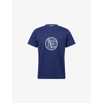 Fred Perry Mens French Navy  Tennis Short-sleeves Cotton-jersey T-shirt In Blue