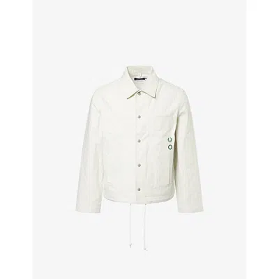 Fred Perry Mens Foggy Dew  X Craig Green Quilt-stitch Logo-embroidered Cotton Jacket Xl In Gray