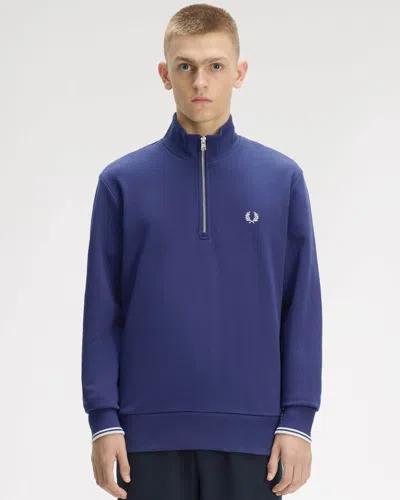 Fred Perry "" Zip Through Sweatshirt Clothing In Blue
