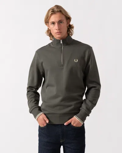 Fred Perry Mens Half Zip Sweatshirt In Multi