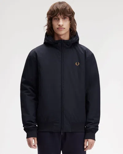 Fred Perry Mens Hooded Brentham Jacket In Blue