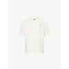 Fred Perry Mens Light Ecru Jacquard Short-sleeves Linen And Cotton Shirt Xxl