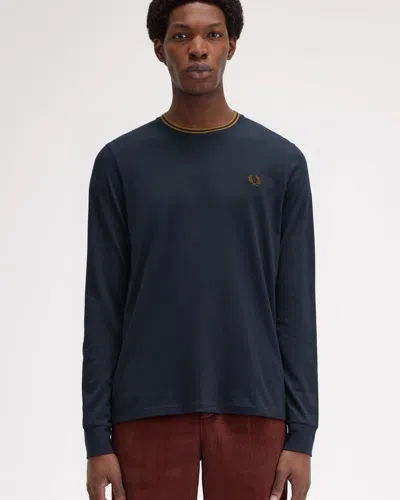 Fred Perry Mens Long Sleeve Twin Tipped T-shirt