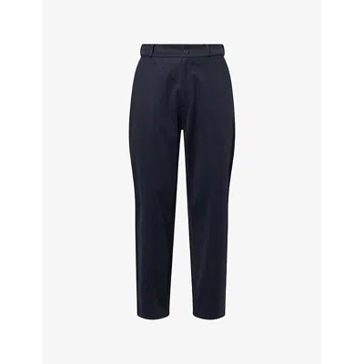 Fred Perry Mens Navy Button-up Tailored Cotton-jersey Track Pants In Multi