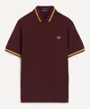 Fred Perry Mens Oxblood M12 Twin Tipped Polo Shirt In Burgundy