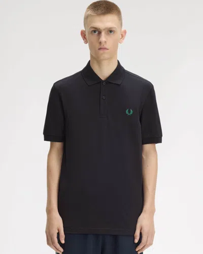 Fred Perry Mens Plain Signature Polo Shirt In Black