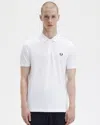 Fred Perry Mens Plain Signature Polo Shirt Nos In White