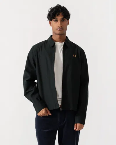 Fred Perry Mens Poplin Zip Overshirt In Black