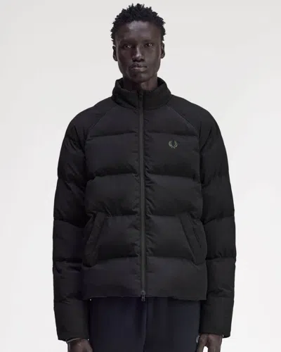 Fred Perry Mens Raglan Sleeve Padded Jacket In Black