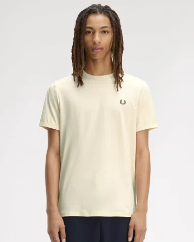 Fred Perry Mens Ringer T-shirt In White