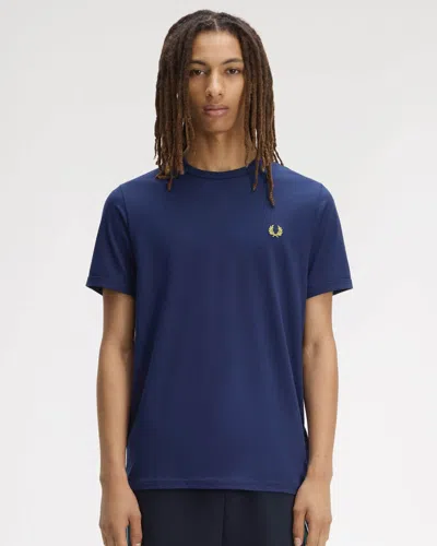Fred Perry Mens Ringer T-shirt In Blue