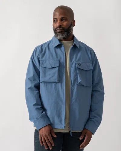 Fred Perry Men's Ripstop Zip-through Overshirt In Blue