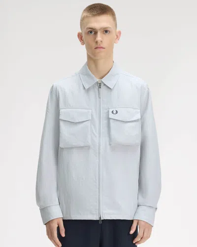 Fred Perry Mens Ripstop Pocket Overshirt In Blue