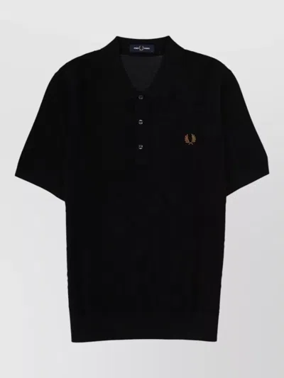 Fred Perry Mens Shirt Polo Collar Short Sleeves In Black