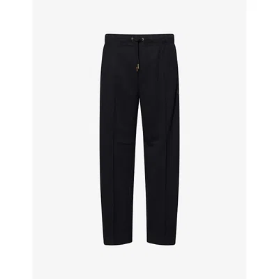 Fred Perry Mens Black Tennis Taped Relaxed-fit Cotton Blend Track Bottoms Xl