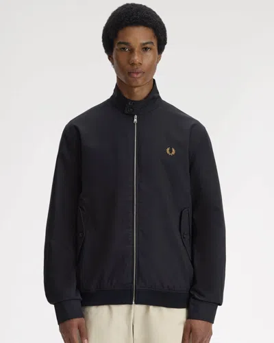 Fred Perry Mens Twill Harrington Jacket In Black