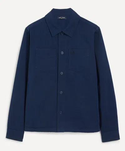 Fred Perry Mens Twill Overshirt In Blue