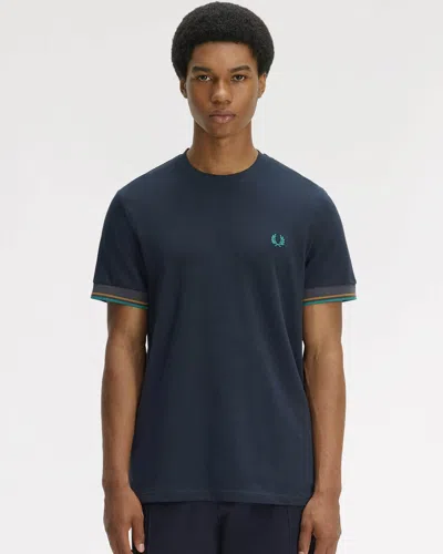 Fred Perry Mens Twin Tipped Cuff T-shirt In Blue