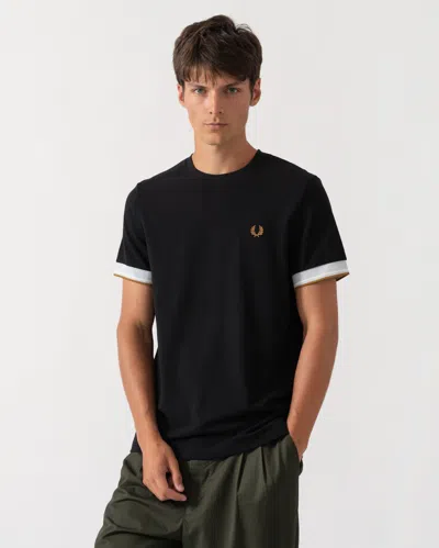 Fred Perry Mens Twin Tipped Cuff T-shirt In Black