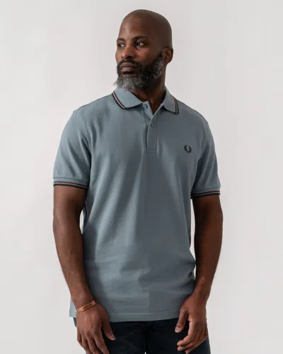 Fred Perry Mens Twin Tipped Signature Polo Shirt In Blue