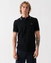 Fred Perry Slim Fit Twin Tipped Polo Black Porcelain Porcelain