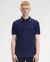 Fred Perry Cotton Pique Polo Shirt With Double Stripe