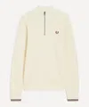 Fred Perry Mens Waffle-stitch Half-zip Jumper In Multi