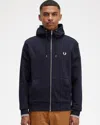 Fred Perry Fp Hooded Zip Through Sweatshirt In Blue