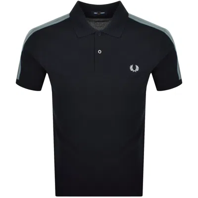 Fred Perry Mesh Taped Polo Shirt Navy In Blue