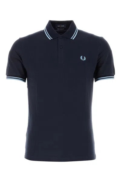 Fred Perry Midnight Blue Piquet Polo Shirt In Navy
