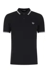 Fred Perry Twin Tipped Cotton Polo Shirt In Black