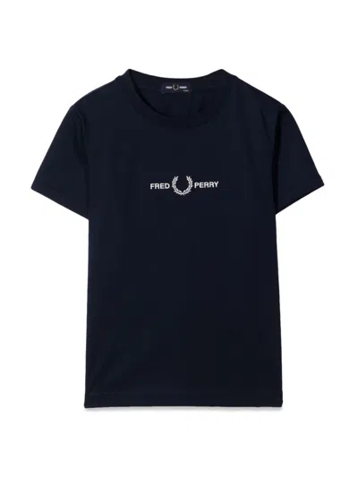 Fred Perry Mini Embroidered T-shirt For Boys In Blue