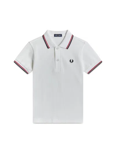 Fred Perry Mini Twin Tipped Polo Shirt For Boys In White