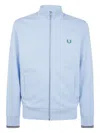 Fred Perry Motif-embroidered Zip-up Sweatshirt In Blue