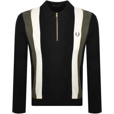Fred Perry Multi Textured Knit Polo Black