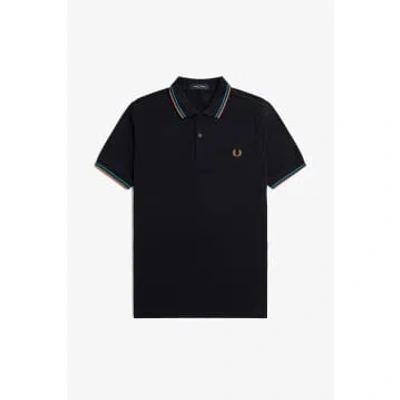 Fred Perry Navy And Cyber Blue M3600 Polo Shirt
