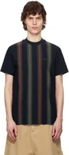 Fred Perry Ombre Stripe T Shirt Navy In 608