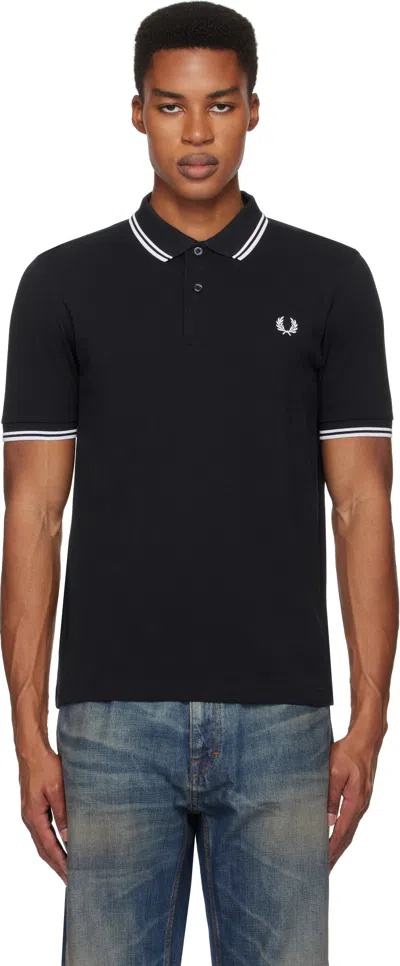 Fred Perry Navy Twin Tipped Polo In 238