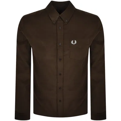 Fred Perry Needle Corduroy Shirt Brown In Black