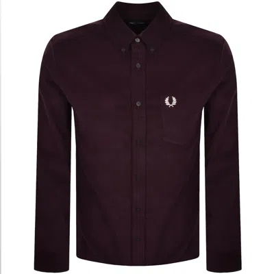 Fred Perry Needle Corduroy Shirt Burgundy