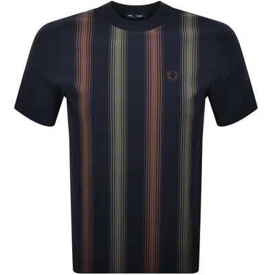 Fred Perry Ombre Stripe T Shirt Navy